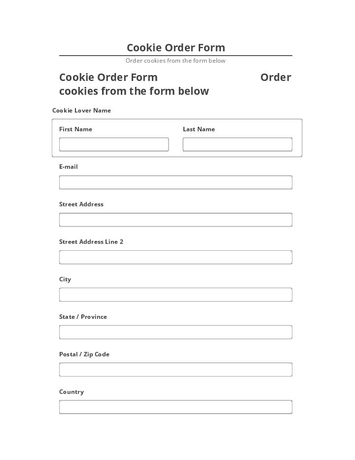 Arrange Cookie Order Form in Netsuite
