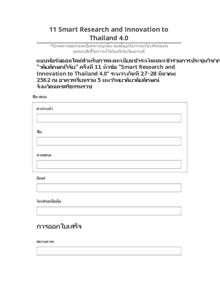 Manage 11 Smart Research and Innovation to Thailand 4.0 in Salesforce