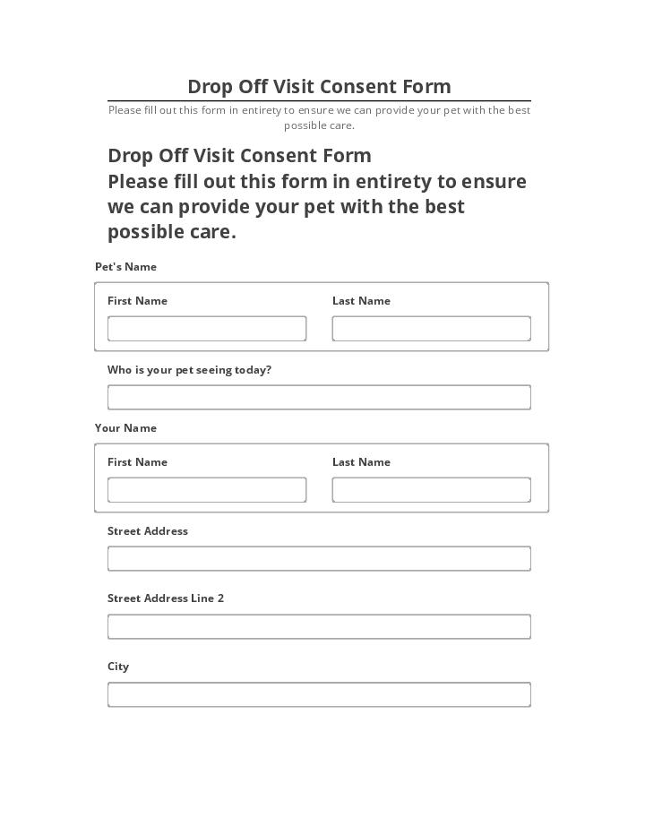 Arrange Drop Off Visit Consent Form in Salesforce