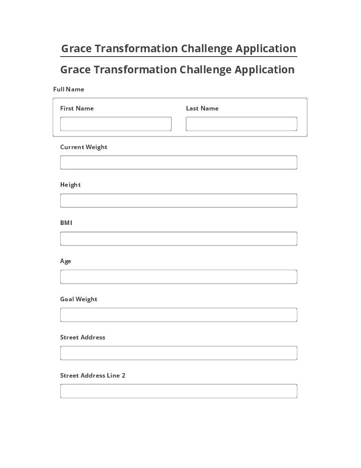 Pre-fill Grace Transformation Challenge Application from Microsoft Dynamics