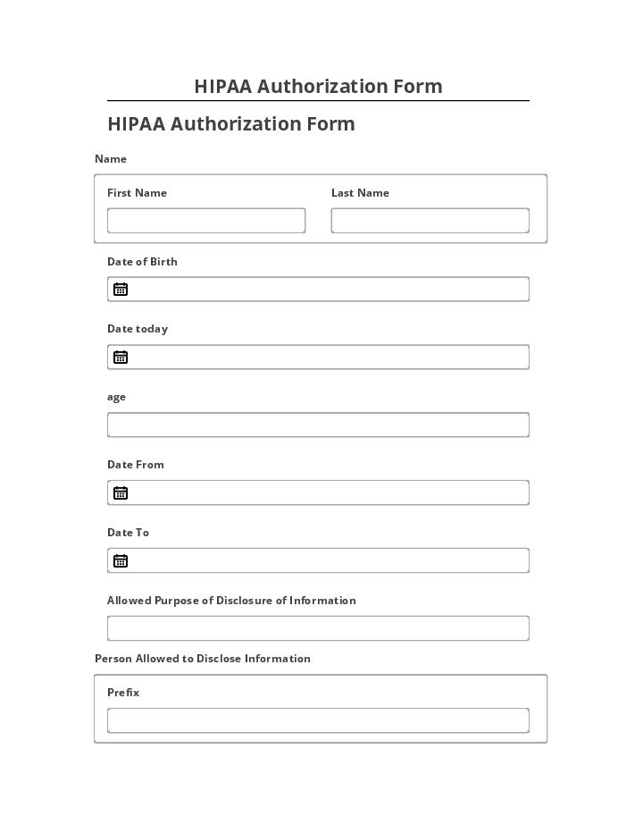 Export HIPAA Authorization Form