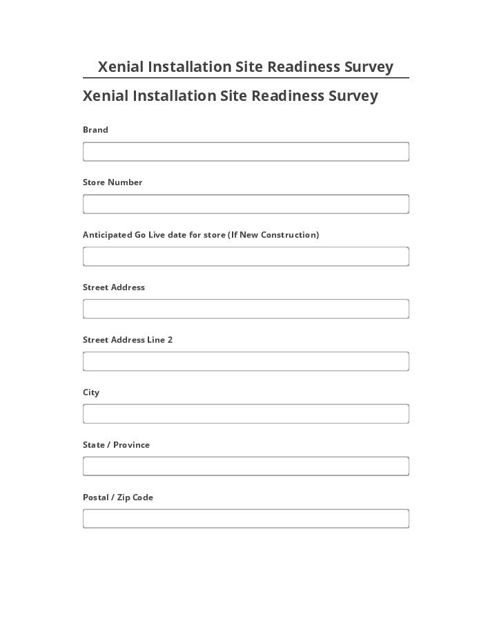 Manage Xenial Installation Site Readiness Survey in Salesforce