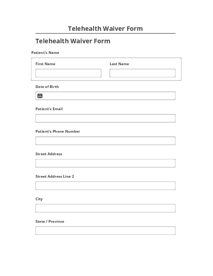 Synchronize Telehealth Waiver Form with Netsuite