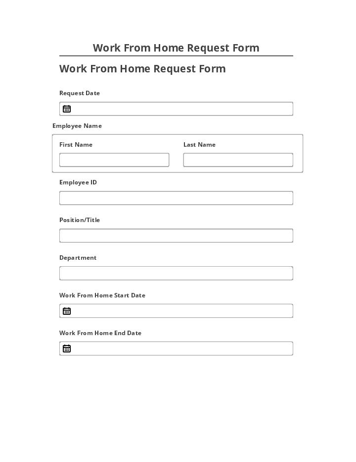 Update Work From Home Request Form from Microsoft Dynamics