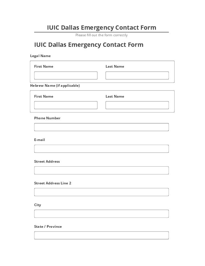 Archive IUIC Dallas Emergency Contact Form