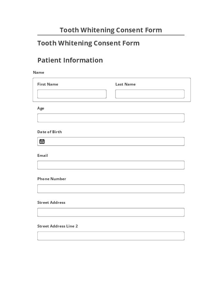 Arrange Tooth Whitening Consent Form in Salesforce