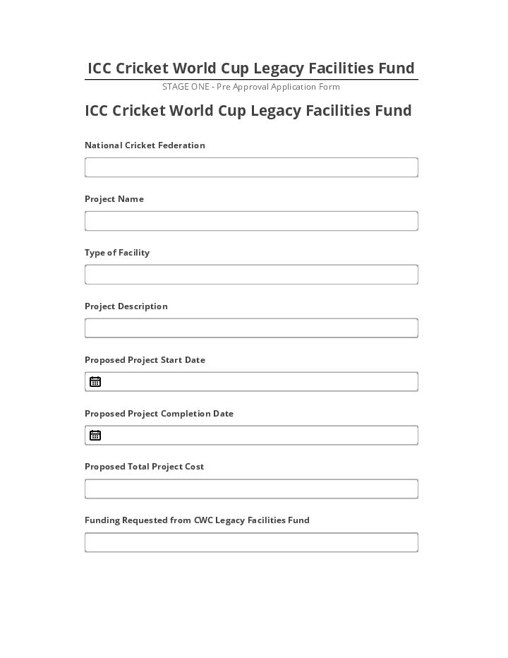 Arrange ICC Cricket World Cup Legacy Facilities Fund in Microsoft Dynamics
