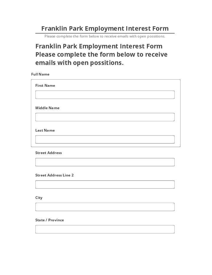 Pre-fill Franklin Park Employment Interest Form from Salesforce