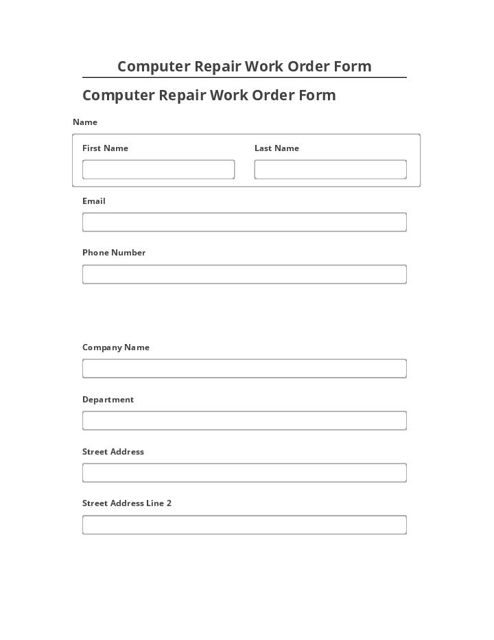 Archive Computer Repair Work Order Form to Microsoft Dynamics