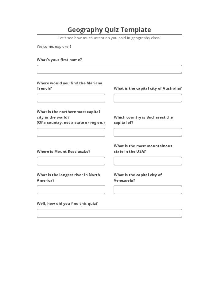 Incorporate Geography Quiz Template