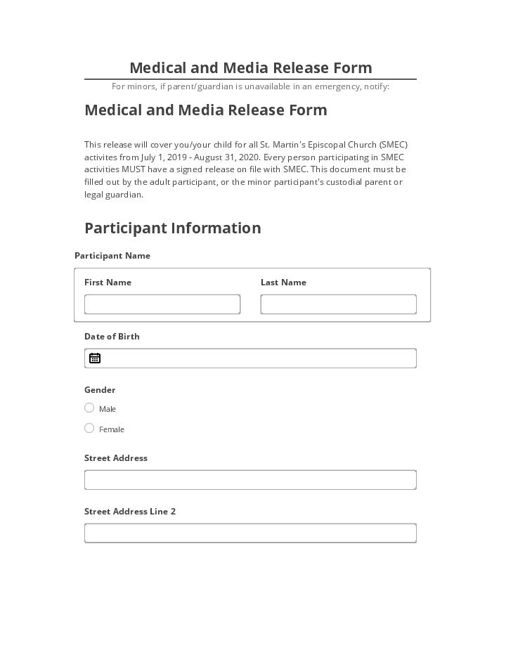 Manage Medical and Media Release Form in Salesforce