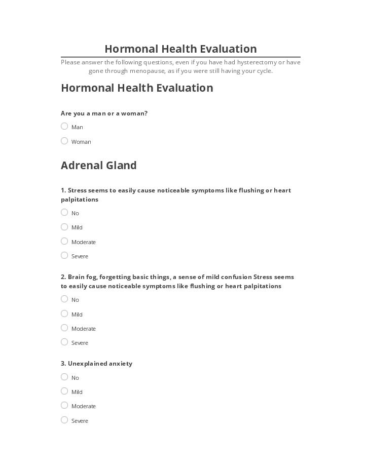 Manage Hormonal Health Evaluation in Netsuite