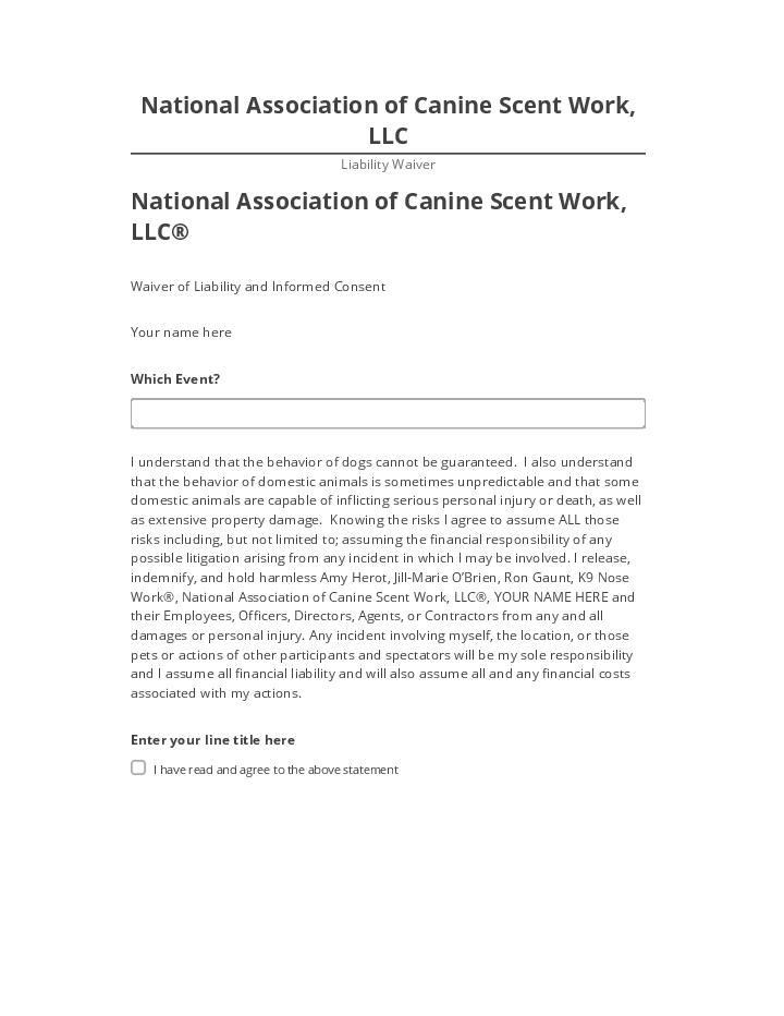 Pre-fill National Association of Canine Scent Work, LLC from Microsoft Dynamics