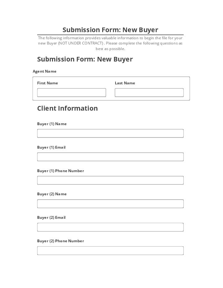 Update Submission Form: New Buyer from Salesforce