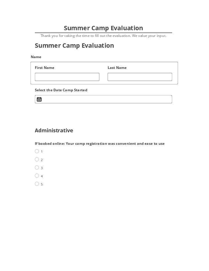 Arrange Summer Camp Evaluation