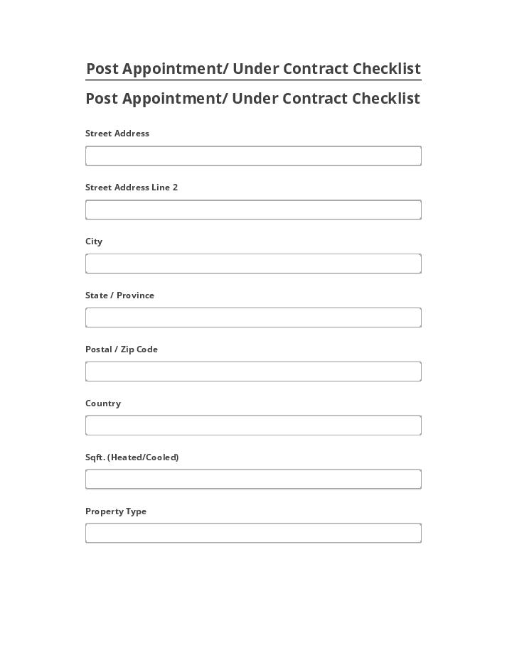 Arrange Post Appointment/ Under Contract Checklist in Microsoft Dynamics