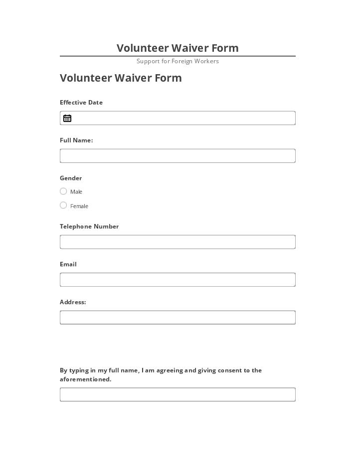 Integrate Volunteer Waiver Form with Netsuite