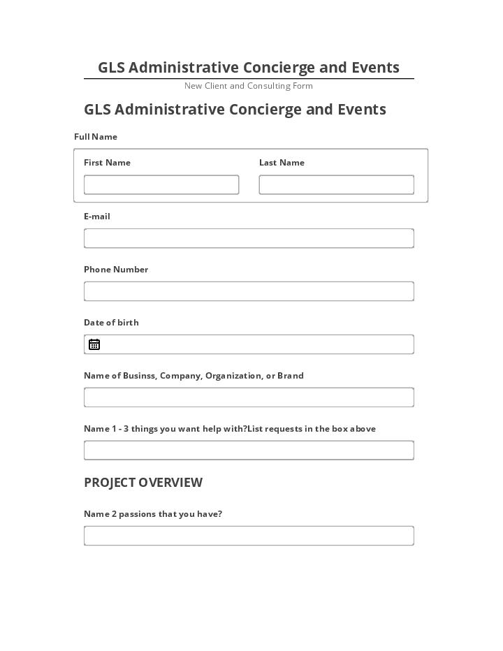 Pre-fill GLS Administrative Concierge and Events from Microsoft Dynamics