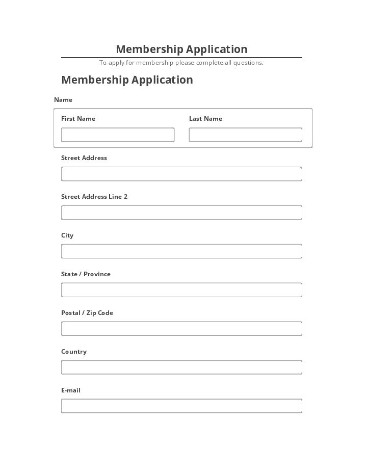 Update Membership Application from Netsuite