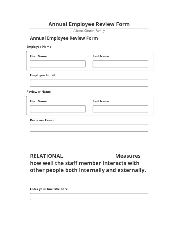 Incorporate Annual Employee Review Form
