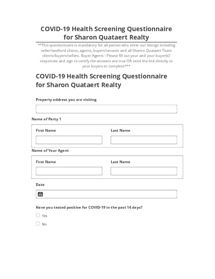 Export COVID-19 Health Screening Questionnaire for Sharon Quataert Realty to Netsuite