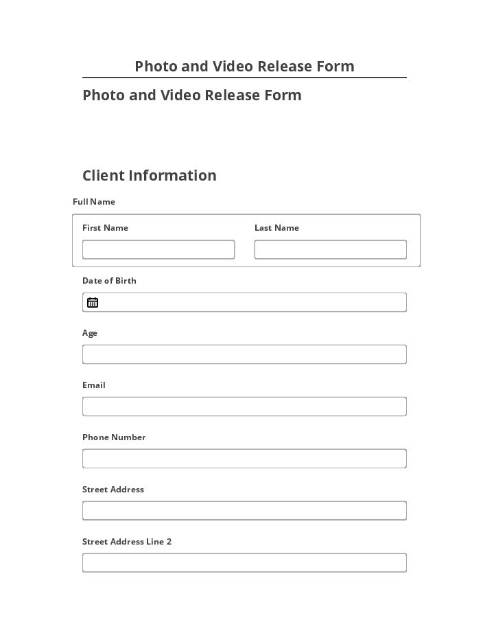 Arrange Photo and Video Release Form in Netsuite
