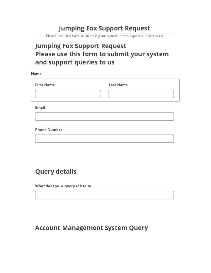 Pre-fill Jumping Fox Support Request from Microsoft Dynamics