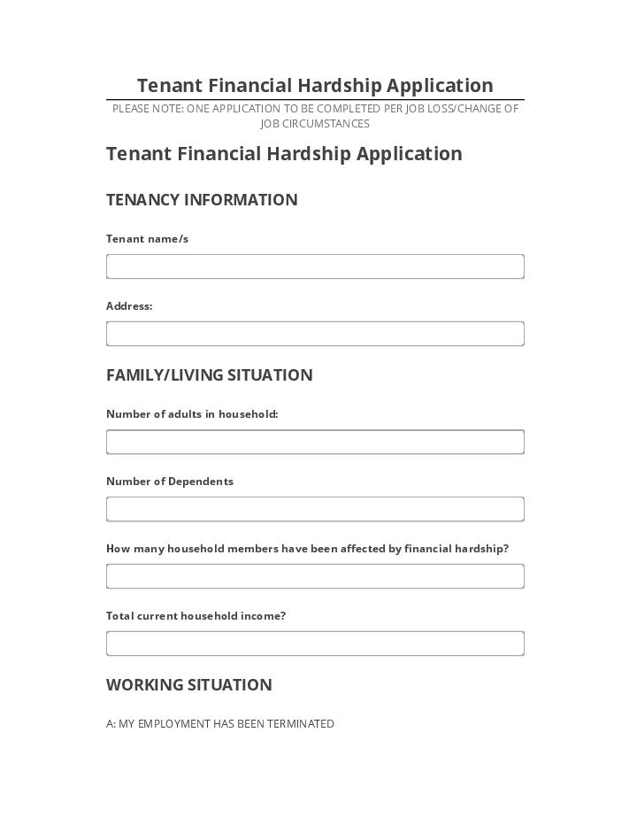 Manage Tenant Financial Hardship Application in Netsuite