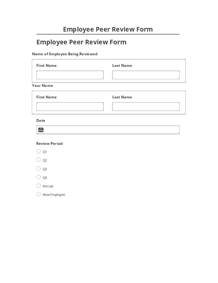 Manage Employee Peer Review Form