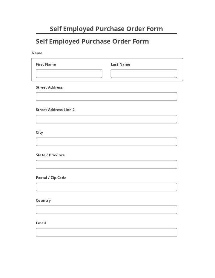 Pre-fill Self Employed Purchase Order Form from Salesforce