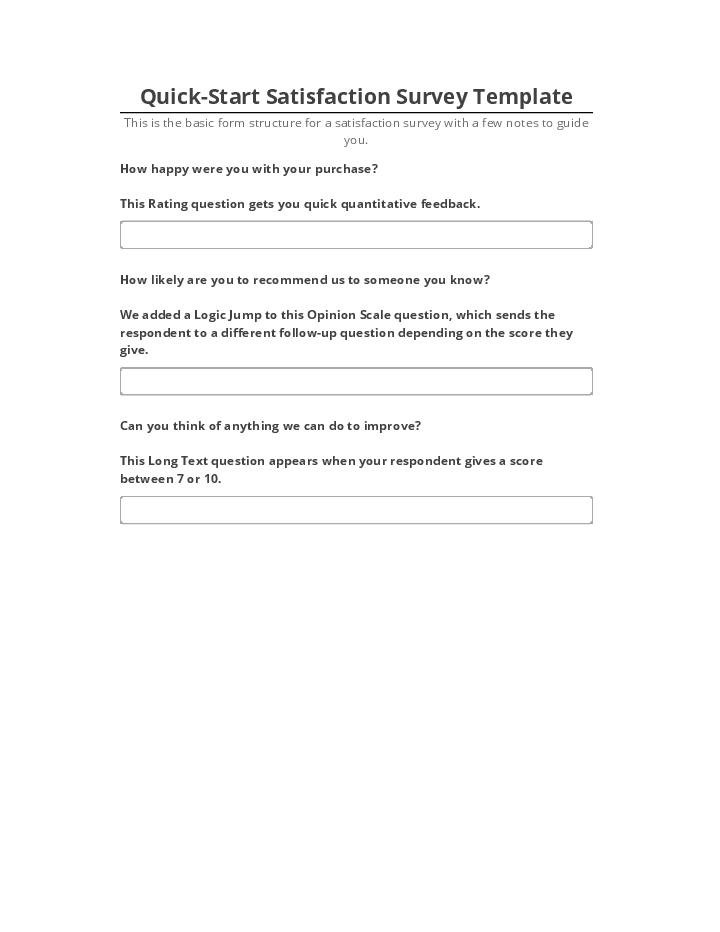 Export Quick-Start Satisfaction Survey Template to Microsoft Dynamics