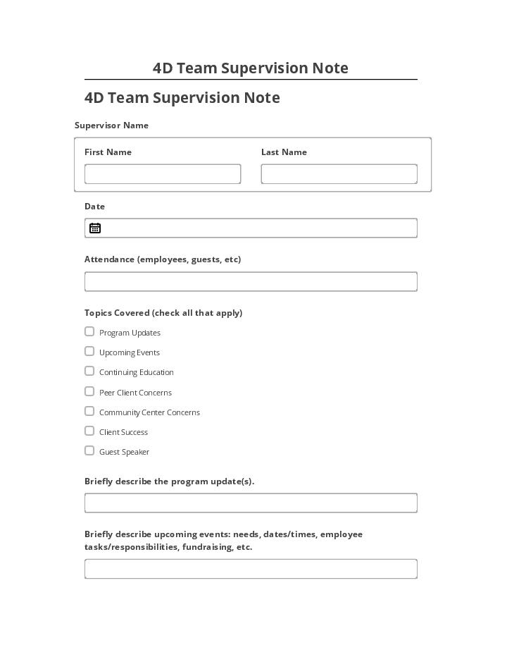 Update 4D Team Supervision Note from Netsuite