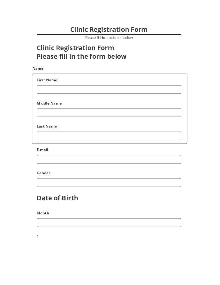 Synchronize Clinic Registration Form with Netsuite