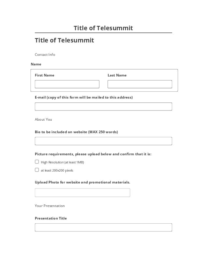 Incorporate Title of Telesummit in Salesforce