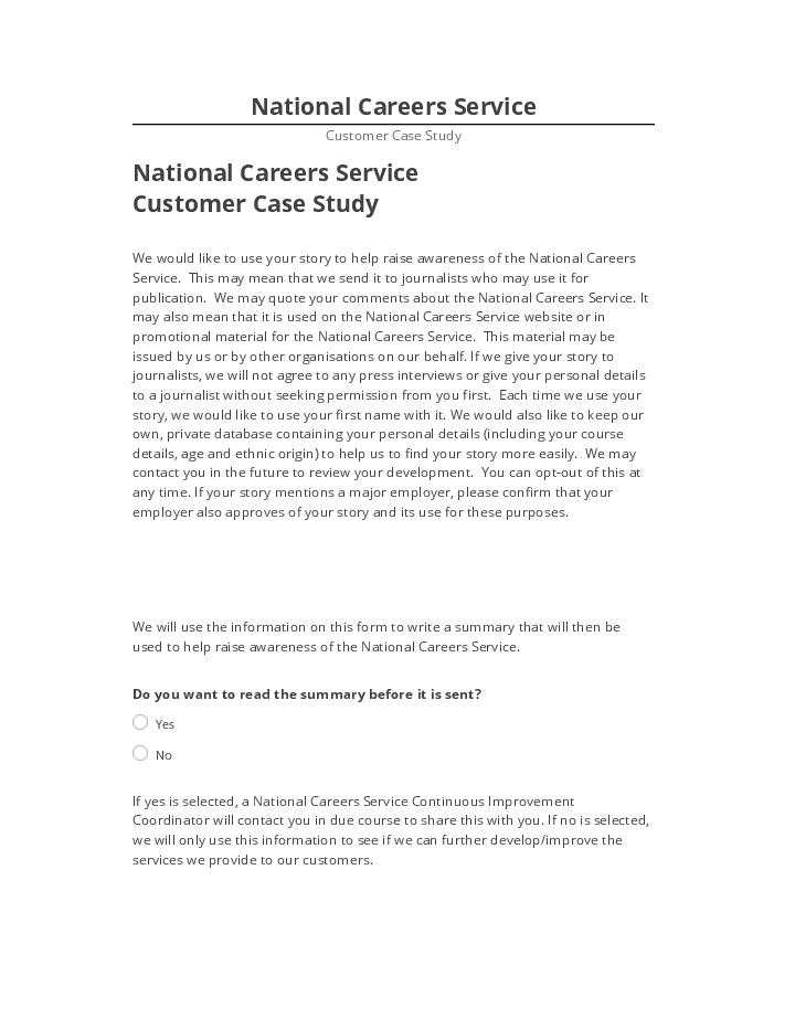 Export National Careers Service to Netsuite
