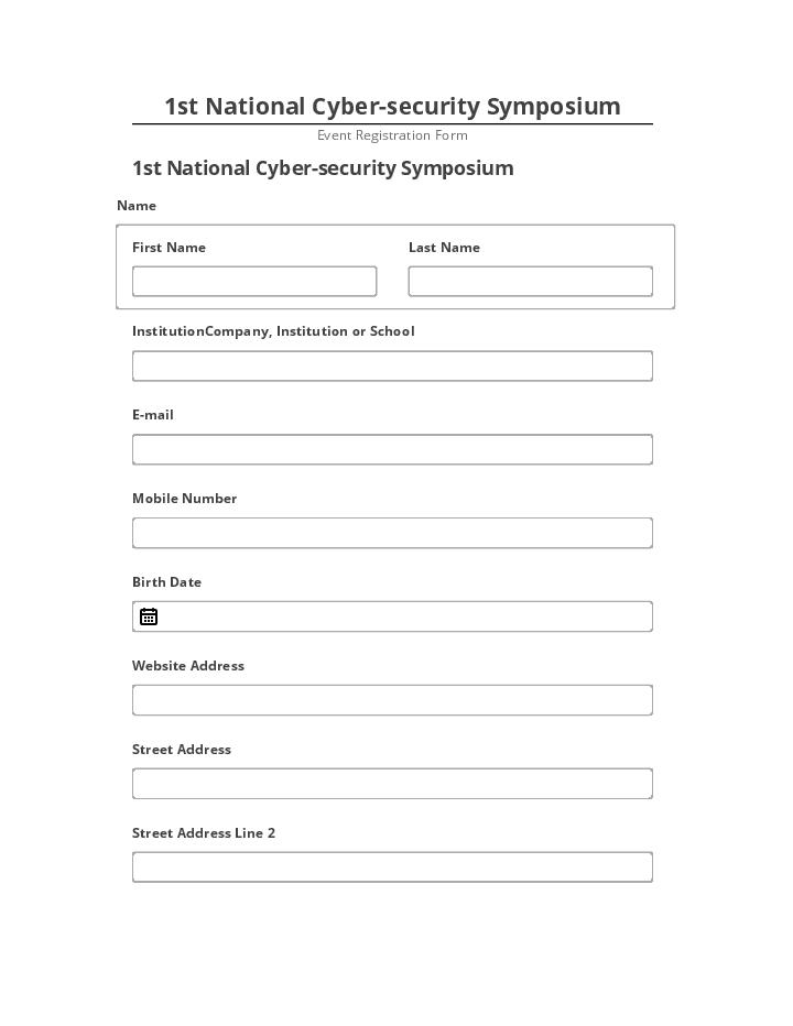 Export 1st National Cyber-security Symposium to Salesforce