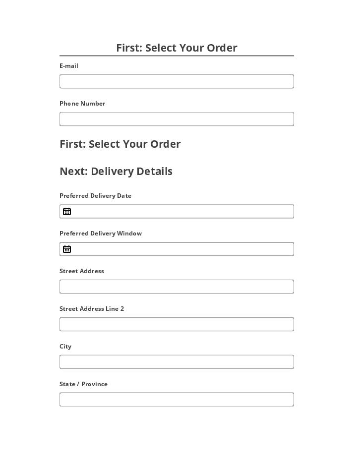 Pre-fill First: Select Your Order from Microsoft Dynamics