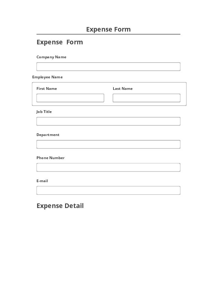 Arrange Expense Form in Netsuite