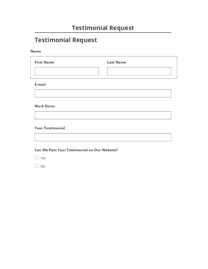 Manage Testimonial Request in Microsoft Dynamics
