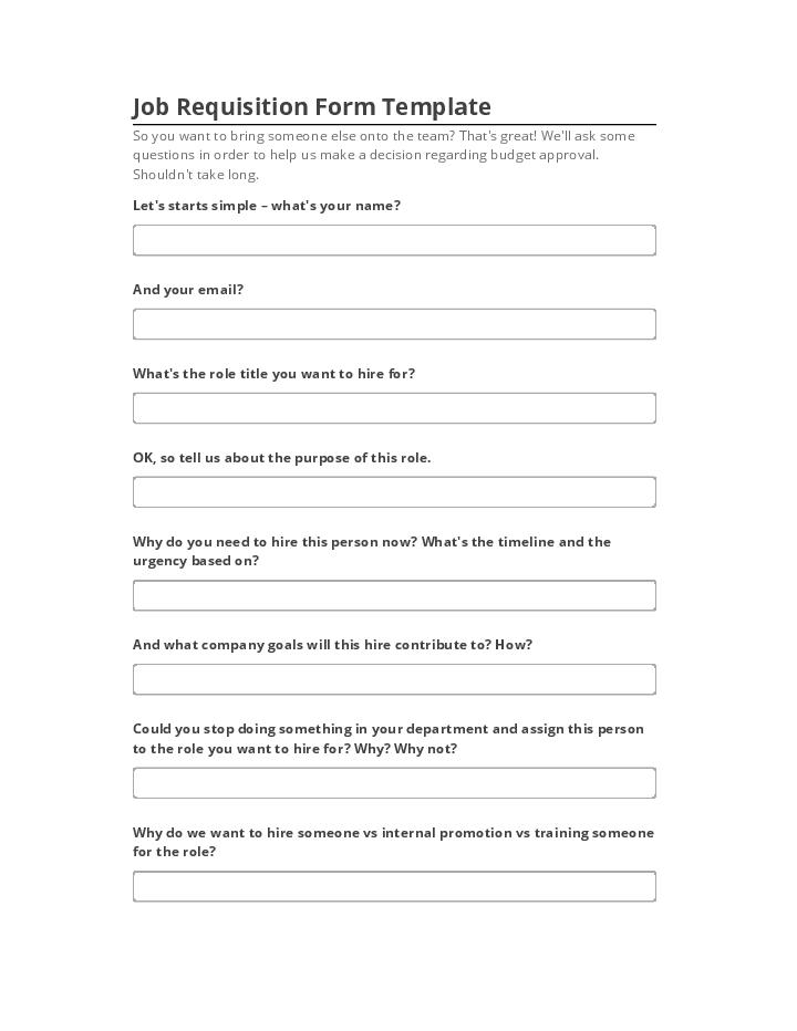 Pre-fill Job Requisition Form Template
