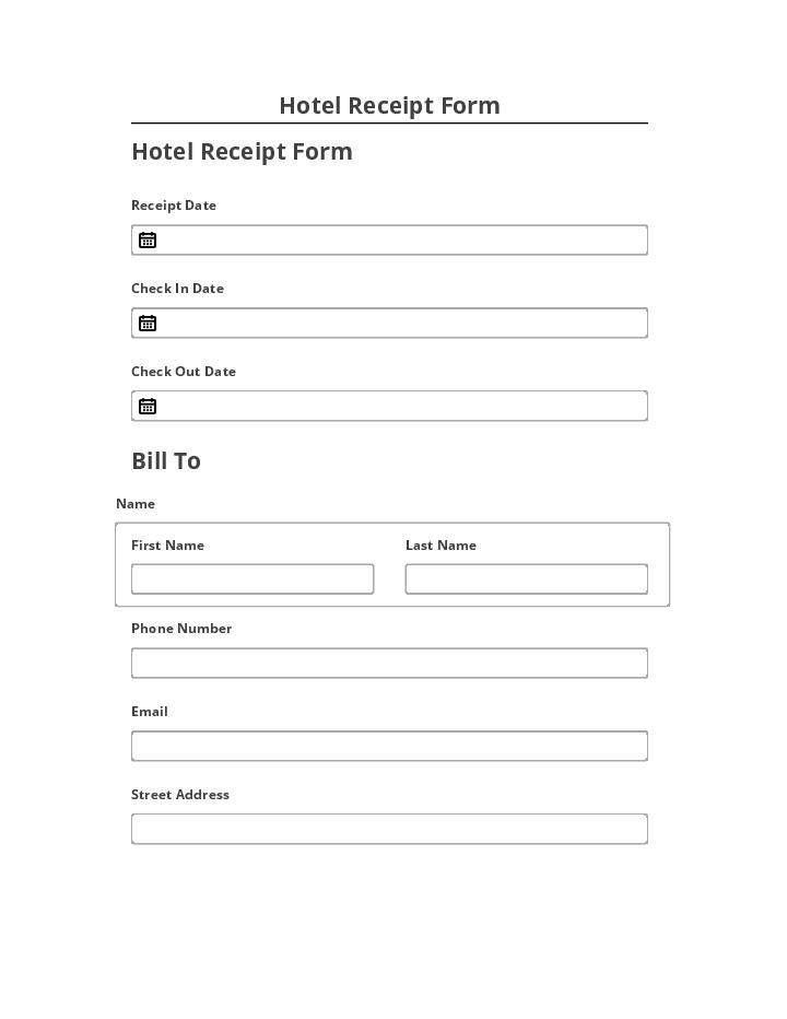 Incorporate Hotel Receipt Form