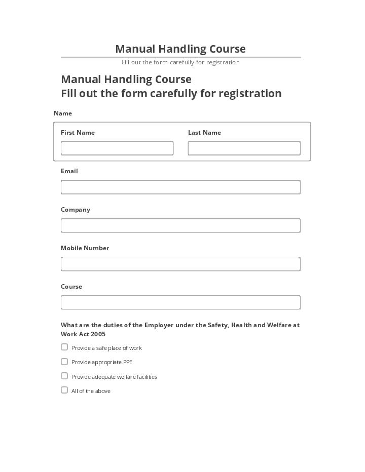 Archive Manual Handling Course to Salesforce