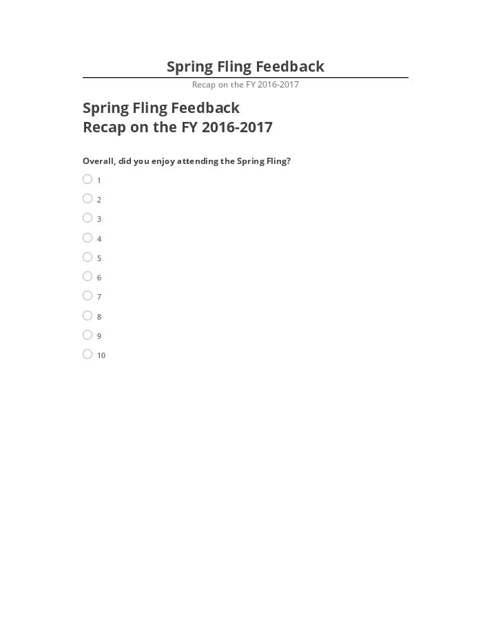 Pre-fill Spring Fling Feedback from Netsuite