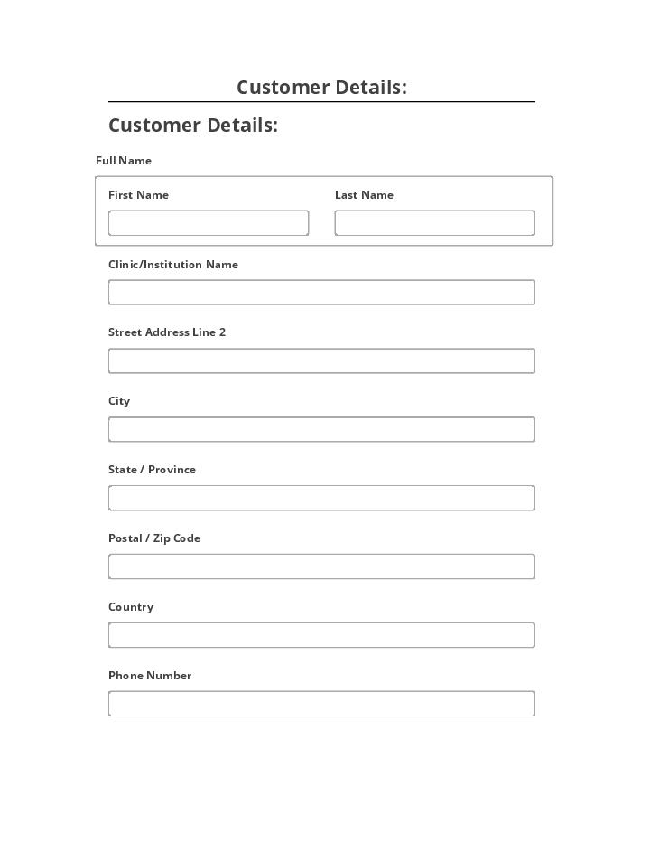 Pre-fill Customer Details: from Salesforce