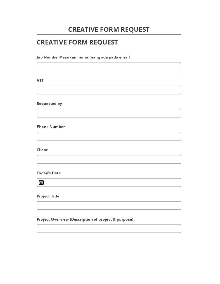 Update CREATIVE FORM REQUEST from Netsuite