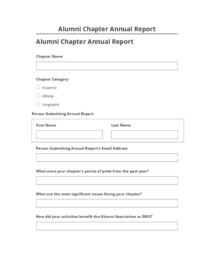 Incorporate Alumni Chapter Annual Report in Netsuite