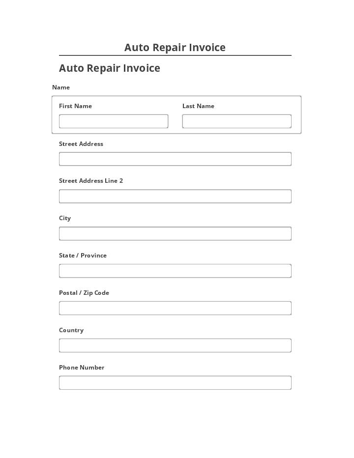 Arrange Auto Repair Invoice in Salesforce