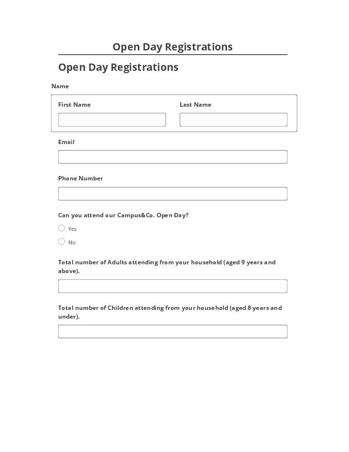 Extract Open Day Registrations from Salesforce