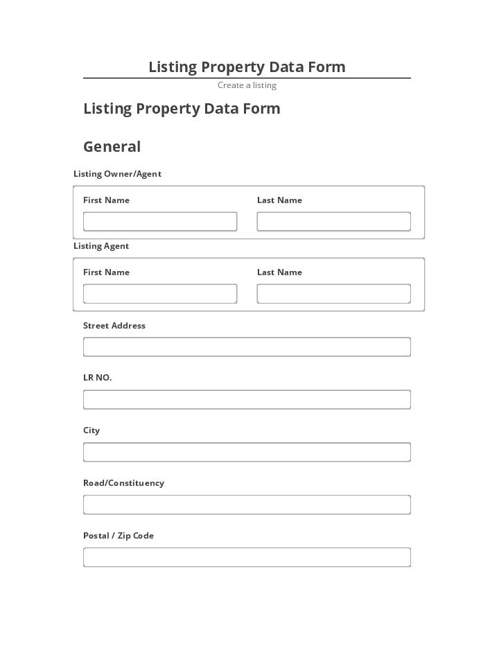 Update Listing Property Data Form from Salesforce