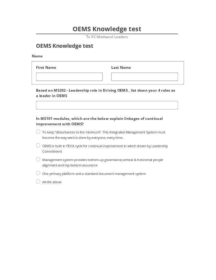 Manage OEMS Knowledge test in Netsuite